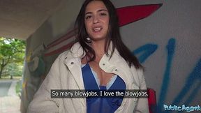 Spanish babe's outdoor POV: Public blowjob and tight pussy pounded by big cock - HD - 13:42 video - featuring Charlotte Grey - from Jizzberry