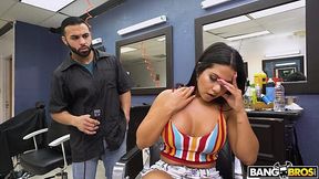 Booty Rose Monroe breaks into barbershop - HD - 5:00 video - from XGroovy