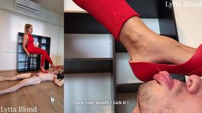 Lytta Blond High Heels Trampling with Footjob CBT and Cum Lick Lytta Trampling and Ballbusting - HD - 16:43 video - from FapHouse