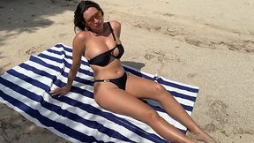 Seductive MILF gets her pussy fucked by a stranger on the beach - HD - 13:07 video - from AnySex