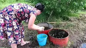 A mature bbw fucks with a cucumber in nature outside the city in public places Her natural boobs and gorgeous booty blend in with the natural landscape - 12:24 video - from PumpMilf