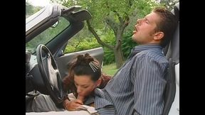 Amazing babe blows his thick dick in the car - HD - 13:45 video - from Xozilla