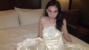 Pretty Slim Brunette In the Wedding Dress Cucks Her Hubby To Punish Him For Cheating On Her - HD - 13:18 video - from XGroovy