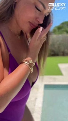 Chilling By The Pool With Alanna Pow And Her Big Natural Melons - HD - 10:18 video - from Pornfact