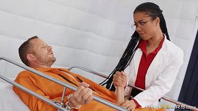Prison sexy doctor Kira Noir relieves stress from her patient with her magical pussy - HD - 7:57 video - from XGroovy