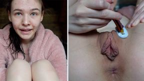 Perfect Body Skinny Teen shaving her long labia Pussy - HD - 6:24 video - from xHamster