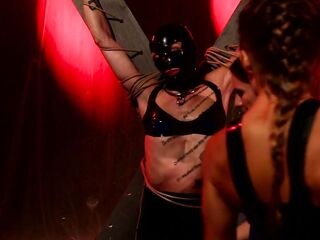Latex Femdoms Lora Cross & Ciren Verde bizarre tease & denial of Amber Shock - HD - 27:41 video - featuring Ciren Verde - from FreePorn8