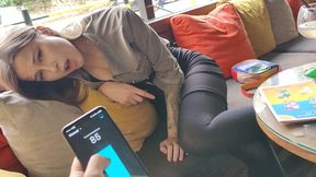 Remote control orgasm of my stepsister in Bar ! - HD - 6:25 video - from xHamster