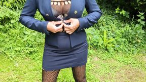 Hot french milf wife with big natural tits stripping outdoors on her lunch break - naughty exhibitionist public show off - HD - 5:44 video - from xHamster