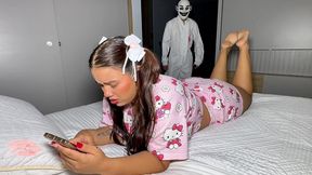scary porn movie: bbw teen gets fucked hard by crazy butcher on halloween night- savannah watson - 16:12 video - from PornBox