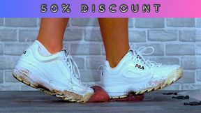 Trampling The Cum From Your Balls Under My Dirty Fila Disruptors (134) - Triple Bundle - Trainer Trample CBT Crush Fetish Shoejob - HUGE Discount!!! - HD - 42:46 video - featuring Spikey Dee - from Clips4sale