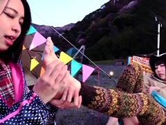 Wild Asian babes enjoy a hot lesbian romance in the outdoors - 110:15 video - from PornLib
