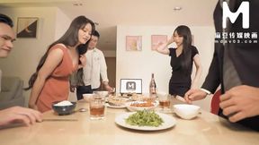 ModelMedia Asia - Enjoying the barbecuing on Mid-Autumn Festival, and having group sex - HD - 15:14 video - featuring Alice Nanase - from xHamster