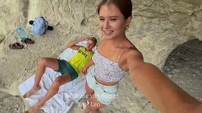 Slim Tiny Blonde Beauty Grants Her BF a Superb Blowjob During Their Hiking - HD - 10:30 video - featuring Skye Young - from XGroovy