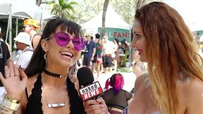 Xbiz Miami Interviews with famous pornstars at the pool party - HD - 2:34 video - featuring Krystal Davis - from XGroovy
