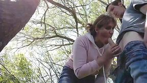 Horny Mature Slut Gets Fucked Hard In The Forest - Outdoor Sex