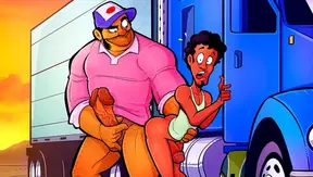 Hitchhiker Gets More Than a Ride: Steamy Truck Stop Encounter – BR69 Cartoons 18+ - SD - 3:05 video - from GayDesireXHub