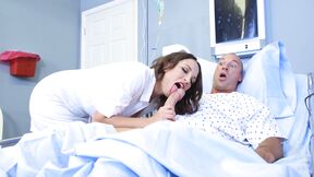 Nurse Lily Love in white nylons rides her patient on a hospital bed - HD - 7:53 video - from MegaTube