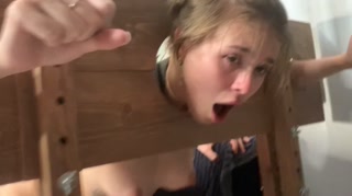 They chained a careless baby and fucked her in two holes - HD - 0:57 video - from Pornzona