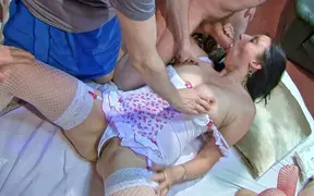 Big-Boobed Redhead Gets Deep-Fucked and Creamed by Black Man in Interracial Gangbang - HD - 8:08 video - from FapNFuck