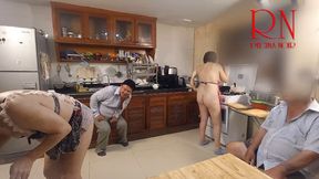 MORNING CHAOS IN KITCHEN. COMEDY NSFW STORY 284 FILL VID - HD - 18:26 video - from xHamster