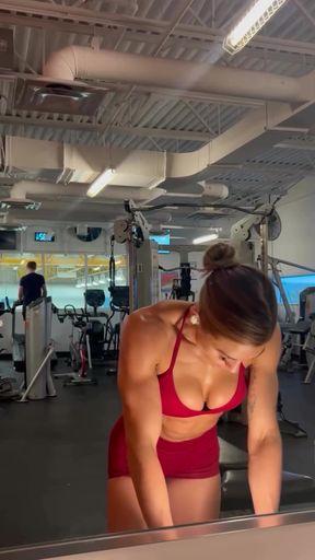 Fit fitness chick with big tits shows off her toned muscles after a workout - HD - 0:15 video - from Boinkz