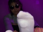 White Socks Footjob / Sockjob Cum on Toes - Ava Brooke - SD - 8:19 video - from Itsrealamateurs