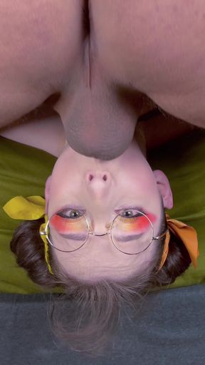 Brunette nerd takes glasses off for hardcore throatfuck - HD - 0:29 video - from S3xd