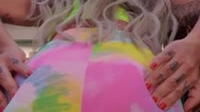 Farts in colorful leggings! - 6:24 video - featuring Lolah Vibe - from Clips4sale