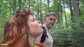 My Fan Has a Huge Cock - French Amateur Hiking Public Sex Hairy Redhead Fucking in Forest - HD - 5:40 video - from xHamster