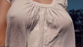Braless Bouncing Boobs in Shirt While Walking and Running - outdoors - HD - 11:03 video - from Xtits