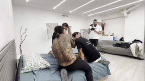 Hot Argentine BTS is dominated by four monster cocks in an interracial gangbang!! Double vagina!! - HD - 57:44 video - from XVideosRed