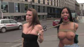 Busty naked slut handcuffed in public - harmony rose - HD - 5:16 video - from Xtits