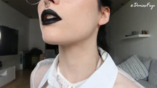 Putting on black lipstick for your pleasure by Domino Faye - HD - 3:26 video - from Pornzona