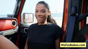 Black busty beauty rub her clit in the car and seduces her friend with her big boobs - Eden West, Charles Dera - HD - 6:20 video - from XVideos